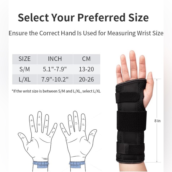 YAHA Carpal Tunnel Wrist Brace Support for Women & Men Adjustable Left S/M - Picture 6 of 10